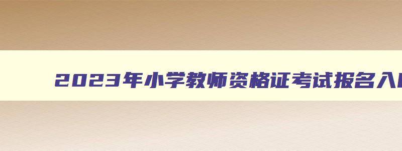 2023年小学教师资格证考试报名入口在哪里