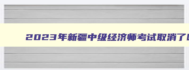 2023年新疆中级经济师考试取消了吗