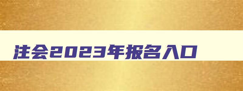 注会2023年报名入口（注会2023年报名入口官方）