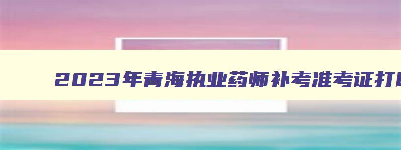 2023年青海执业药师补考准考证打印流程图