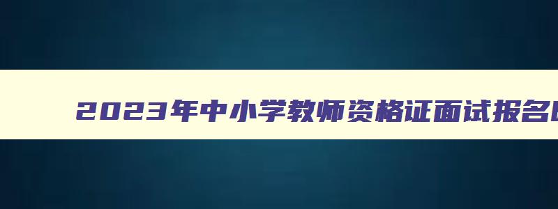 2023年中小学教师资格证面试报名时间