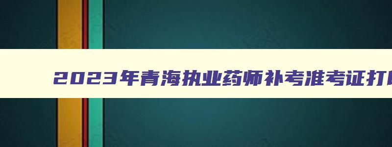 2023年青海执业药师补考准考证打印流程（青海执业药师准考证打印时间）