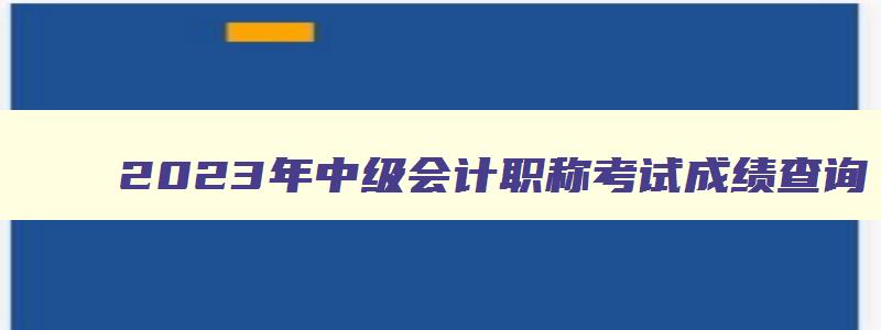 2023年中级会计职称考试成绩查询,2821年中级会计成绩查询