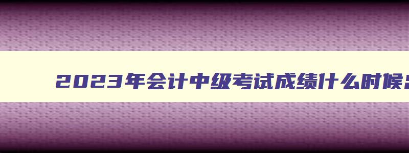 2023年会计中级考试成绩什么时候出