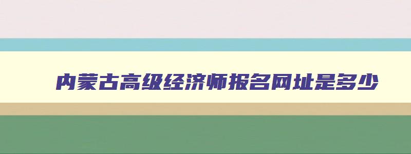 内蒙古高级经济师报名网址是多少