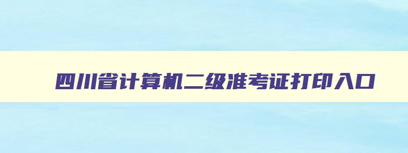 四川省计算机二级准考证打印入口,四川省计算机二级准考证