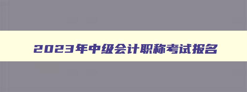 2023年中级会计职称考试报名