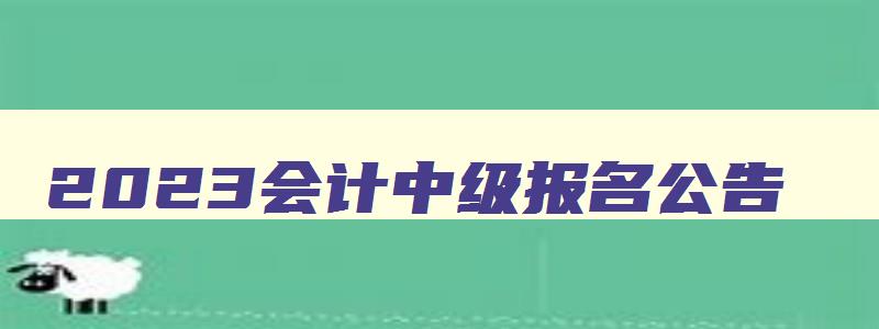 2023会计中级报名公告,2023会计中级报名