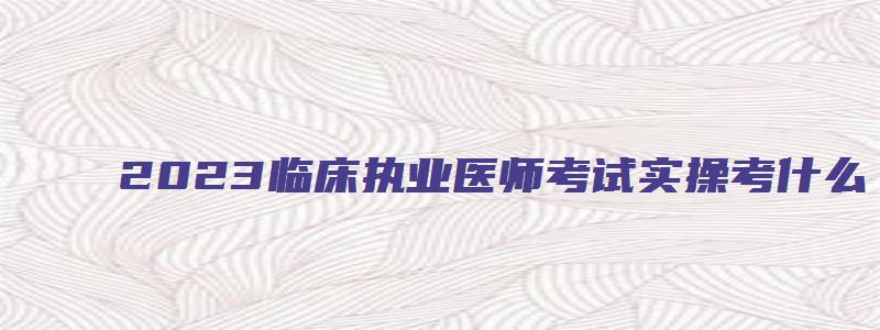 2023临床执业医师考试实操考什么（2023临床执业医师考试实操考什么科目）