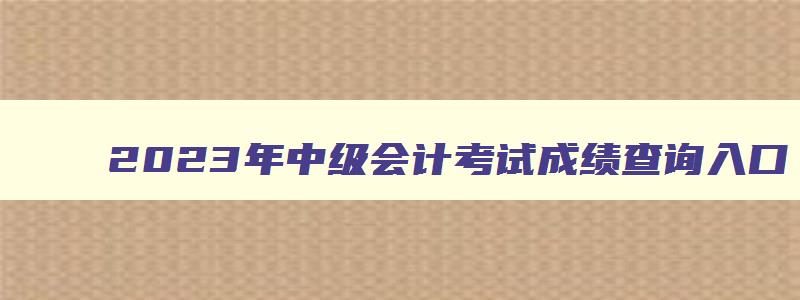 2023年中级会计考试成绩查询入口,2023年中级会计考试成绩查询