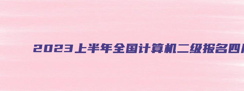 2023上半年全国计算机二级报名四川省（2023上半年全国计算机二级报名四川）