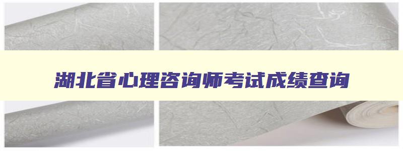 湖北省心理咨询师考试成绩查询,湖北省心理咨询师考试