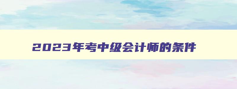 2023年考中级会计师的条件