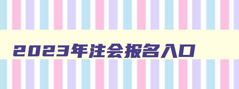 2023年注会报名入口