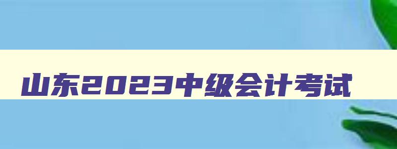 山东2023中级会计考试