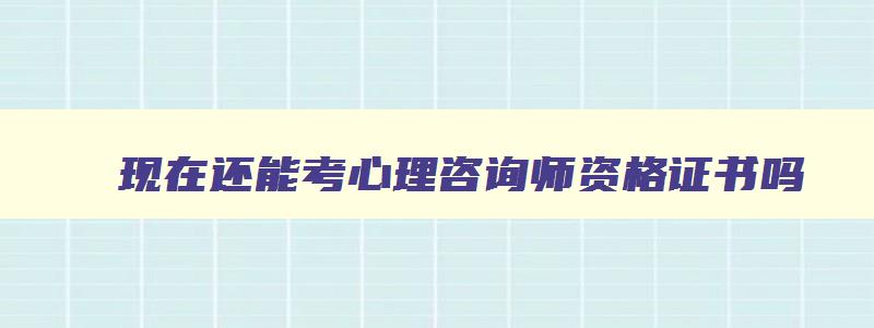 现在还能考心理咨询师资格证书吗