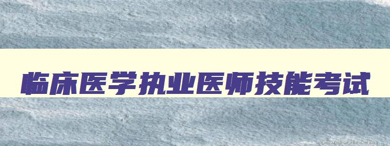 临床医学执业医师技能考试,临床执业医师技能考试流程及时间