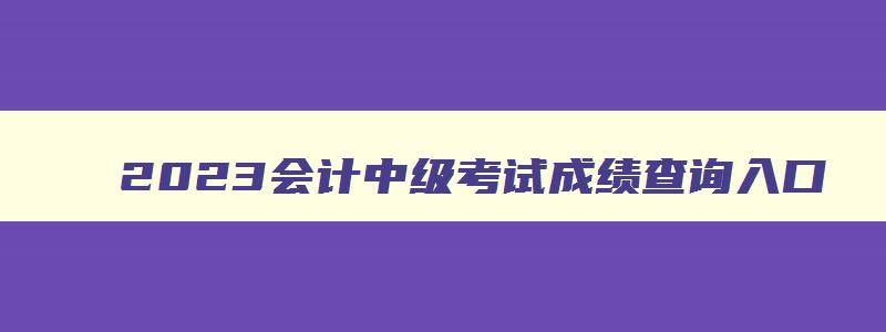 2023会计中级考试成绩查询入口