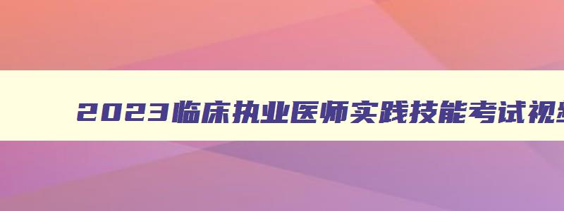 2023临床执业医师实践技能考试视频