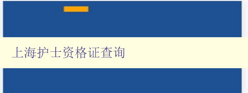 上海护士资格证查询