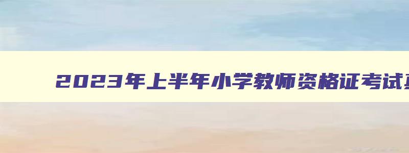 2023年上半年小学教师资格证考试真题,2023年上半年小学教师资格