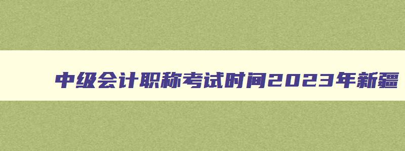 中级会计职称考试时间2023年新疆