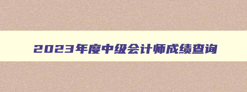 2023年度中级会计师成绩查询,2023年度中级会计成绩查询