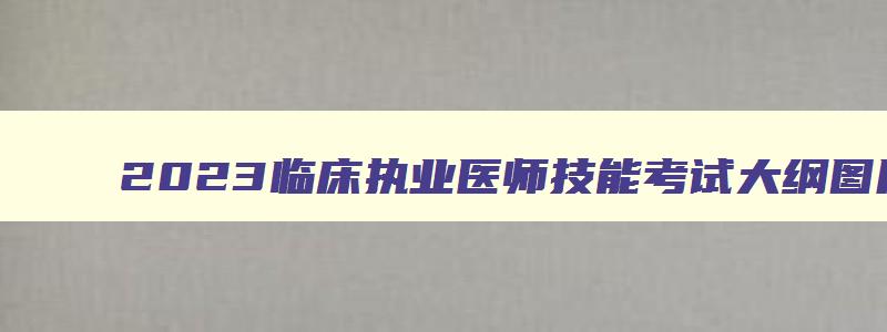 2023临床执业医师技能考试大纲图片