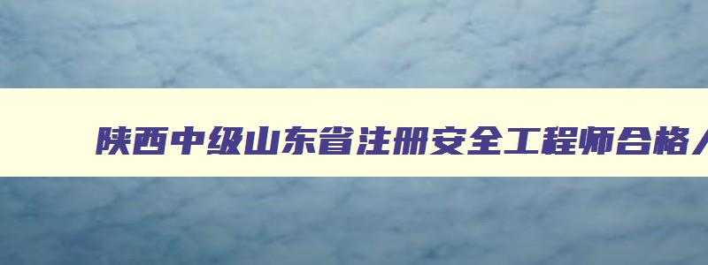 陕西中级山东省注册安全工程师合格人员公示