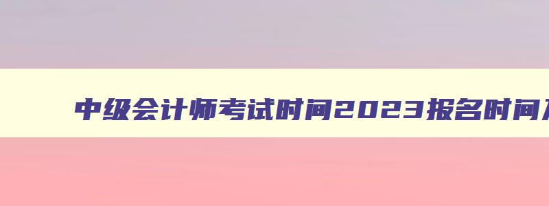 中级会计师考试时间2023报名时间及条件,中级会计师考试时间2023报名时间