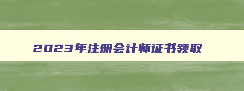 2023年注册会计师证书领取（2023年注册会计师证书领取时间）