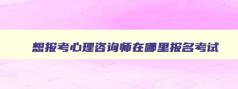 想报考心理咨询师在哪里报名考试