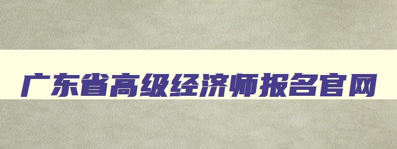 广东省高级经济师报名官网,广东省高级经济师报名