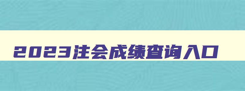 2023注会成绩查询入口