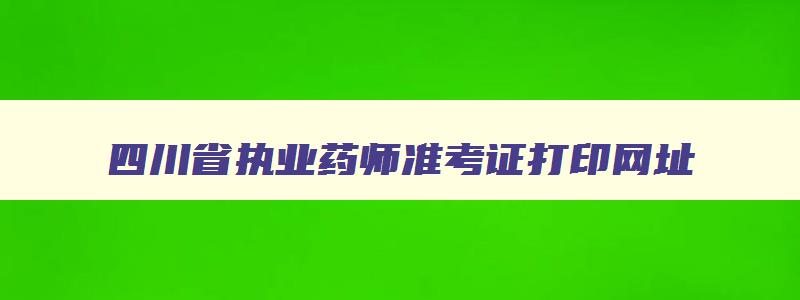 四川省执业药师准考证打印网址,四川省执业药师准考证打印