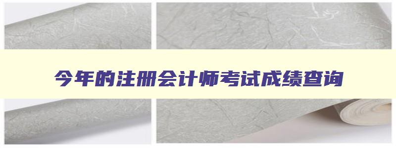 今年的注册会计师考试成绩查询,2023年注册会计师考试成绩查询流程表