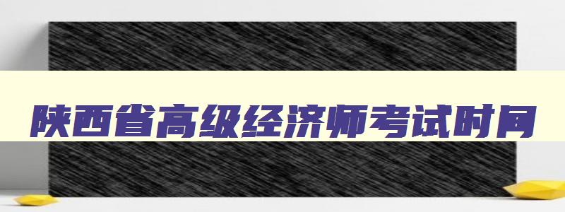 陕西省高级经济师考试时间