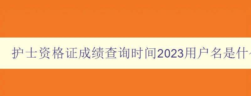 护士资格证成绩查询时间2023用户名是什么号码