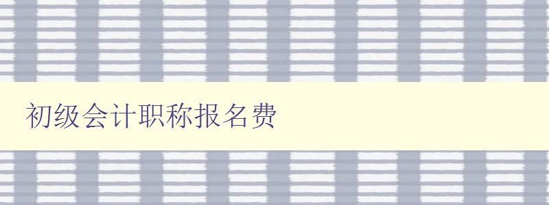 初级会计职称报名费