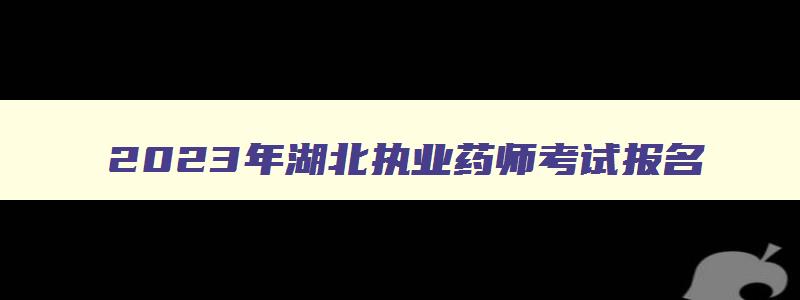 2023年湖北执业药师考试报名