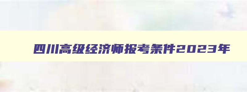 四川高级经济师报考条件2023年,四川高级经济师考试是开卷吗