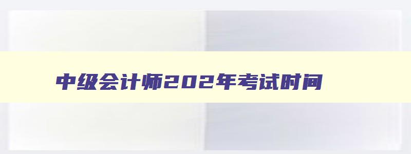 中级会计师202年考试时间,2023年中级会计师什么时候考试