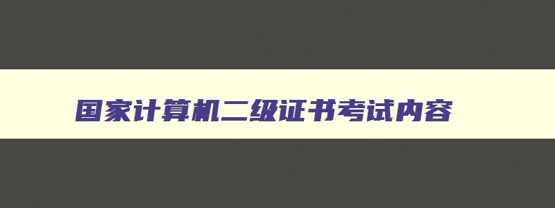 国家计算机二级证书考试内容,国家计算机二级考试内容及合格标准