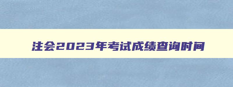 注会2023年考试成绩查询时间（注会2023年考试成绩查询时间）