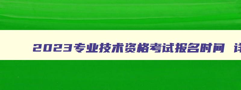 2023专业技术资格考试报名时间