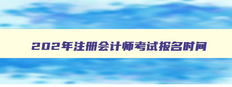 202年注册会计师考试报名时间,202年注册会计师考试