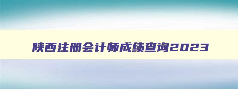 陕西注册会计师成绩查询2023