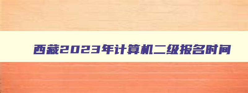 西藏2023年计算机二级报名时间（西藏2023年计算机二级报名时间是多少）