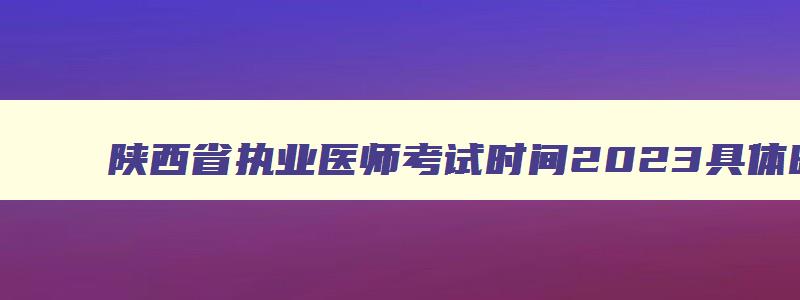 陕西省执业医师考试时间2023具体时间