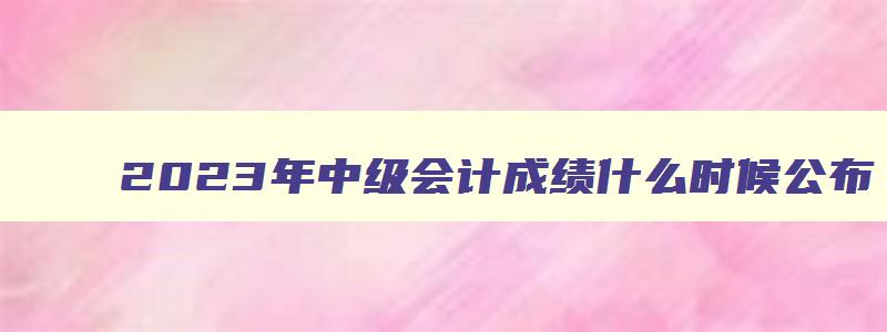 2023年中级会计成绩什么时候公布,中级会计2023年什么时候出成绩